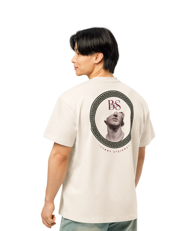Camiseta Boxy ESTOA — Filosofía Estoica | Edición Vintage White/Blanco
