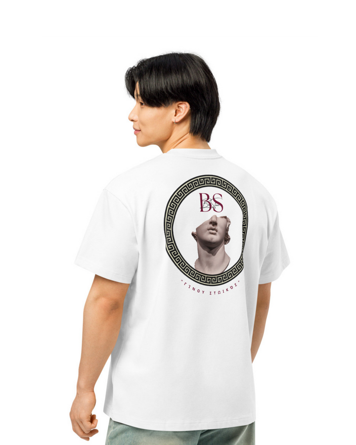 Camiseta Boxy ESTOA — Filosofía Estoica | Edición Vintage White/Blanco