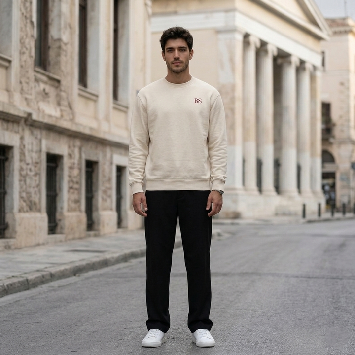 Sudadera ESTOA — Filosofía Estoica | Heavyweight Oversize | Edición Vintage White/Blanco