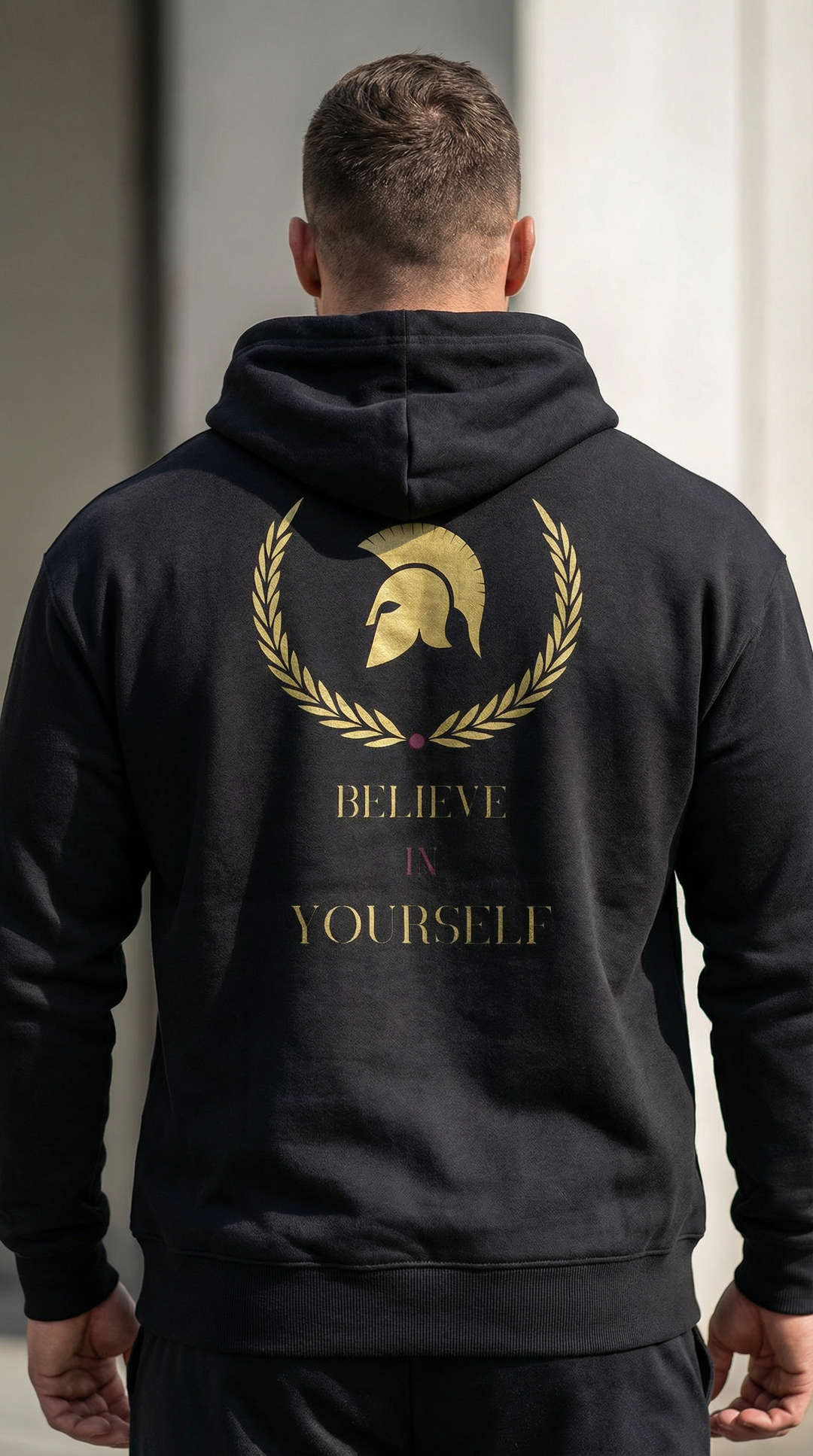 Sudadera Orgánica Spartan – Believe in Yourself | Be Stoic