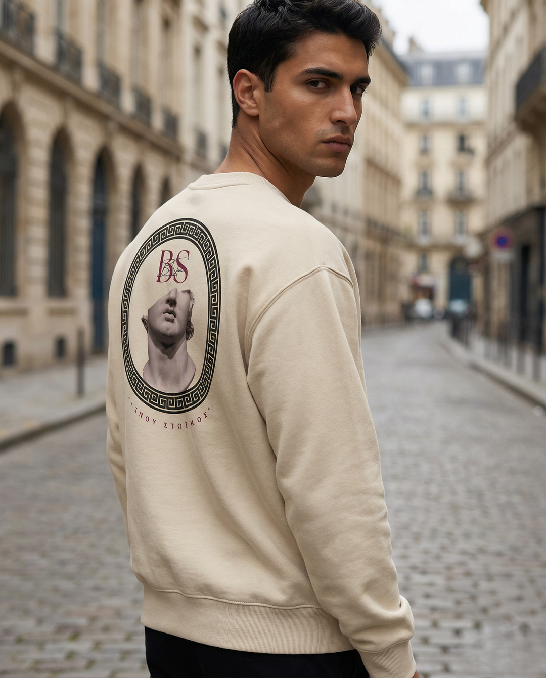 Sudadera ESTOA — Filosofía Estoica | Heavyweight Oversize | Edición Vintage White/Blanco