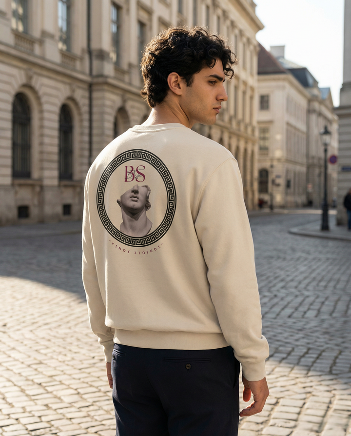 Sudadera ESTOA — Filosofía Estoica | Heavyweight Oversize | Edición Vintage White/Blanco