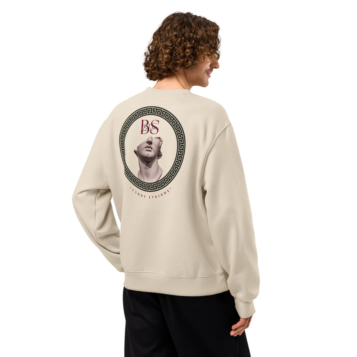 Sudadera ESTOA — Filosofía Estoica | Heavyweight Oversize | Edición Vintage White/Blanco