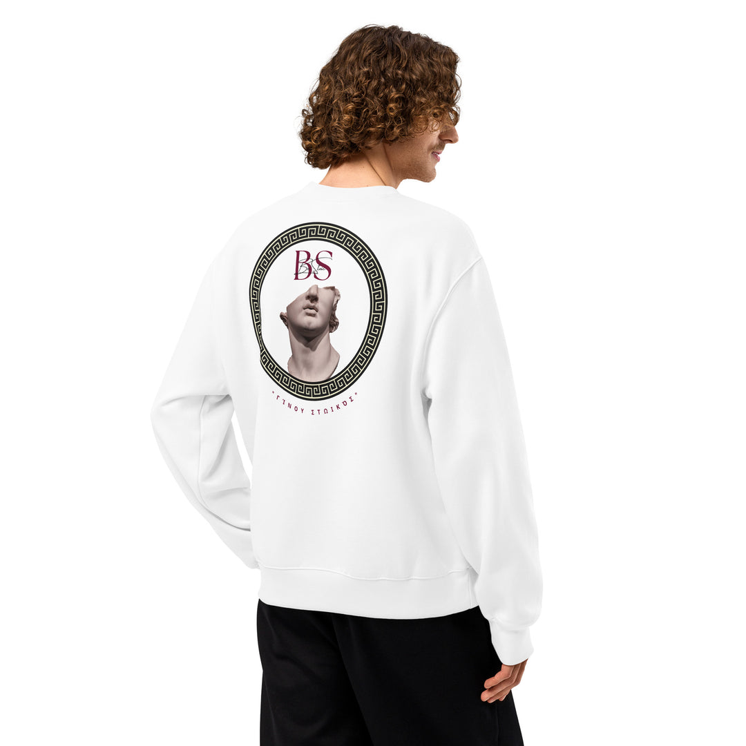 Sudadera ESTOA — Filosofía Estoica | Heavyweight Oversize | Edición Vintage White/Blanco