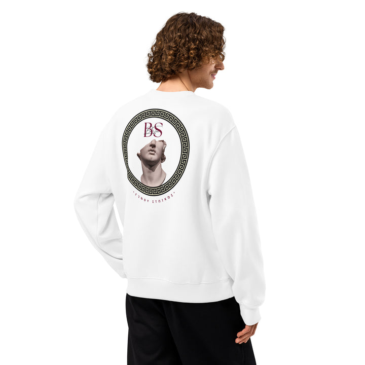 Sudadera ESTOA — Filosofía Estoica | Heavyweight Oversize | Edición Vintage White/Blanco