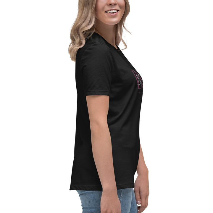 Camiseta Mujer Negra Be Stoic Signature – Algodón Premium | Corte Relajado