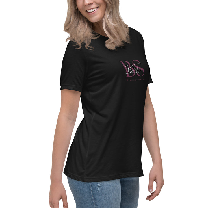 Camiseta Mujer Negra Be Stoic Signature – Algodón Premium | Corte Relajado